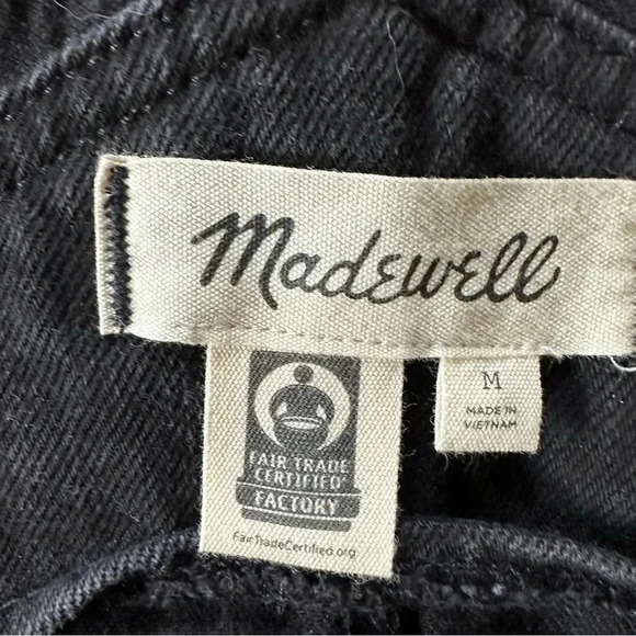 Madewell Straight-Leg Overalls in Lunar Wash Black Denim Sz M - Picture 8 of 8